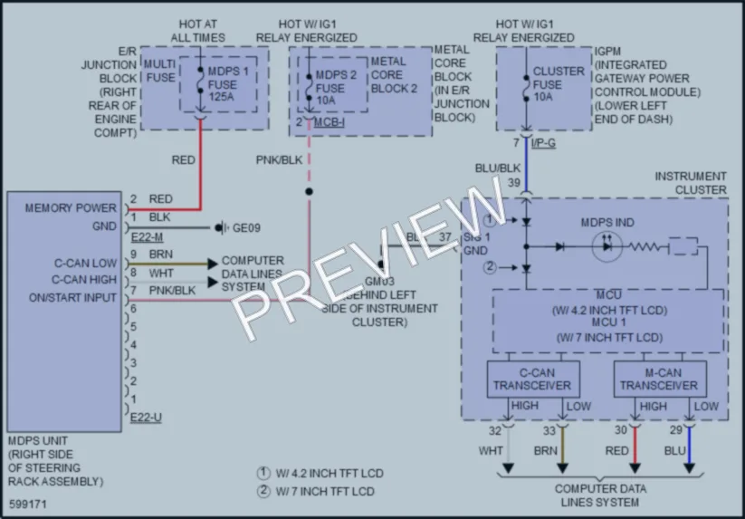 2018 Genesis G80 Electronic Power Steering wiring diagram preview