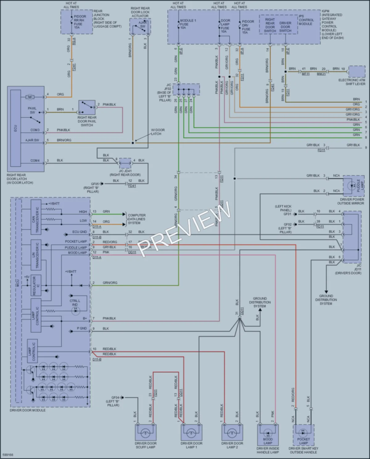 2018 Genesis G80 Interior Lights wiring diagram preview