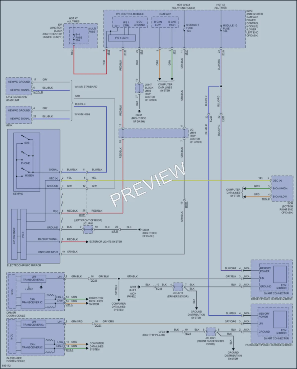 2018 Genesis G80 Power Mirrors wiring diagram preview