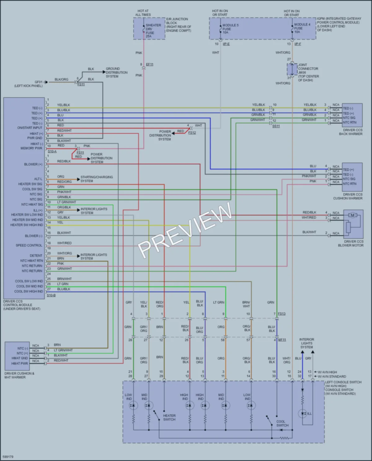 2018 Genesis G80 Power Seats wiring diagram preview