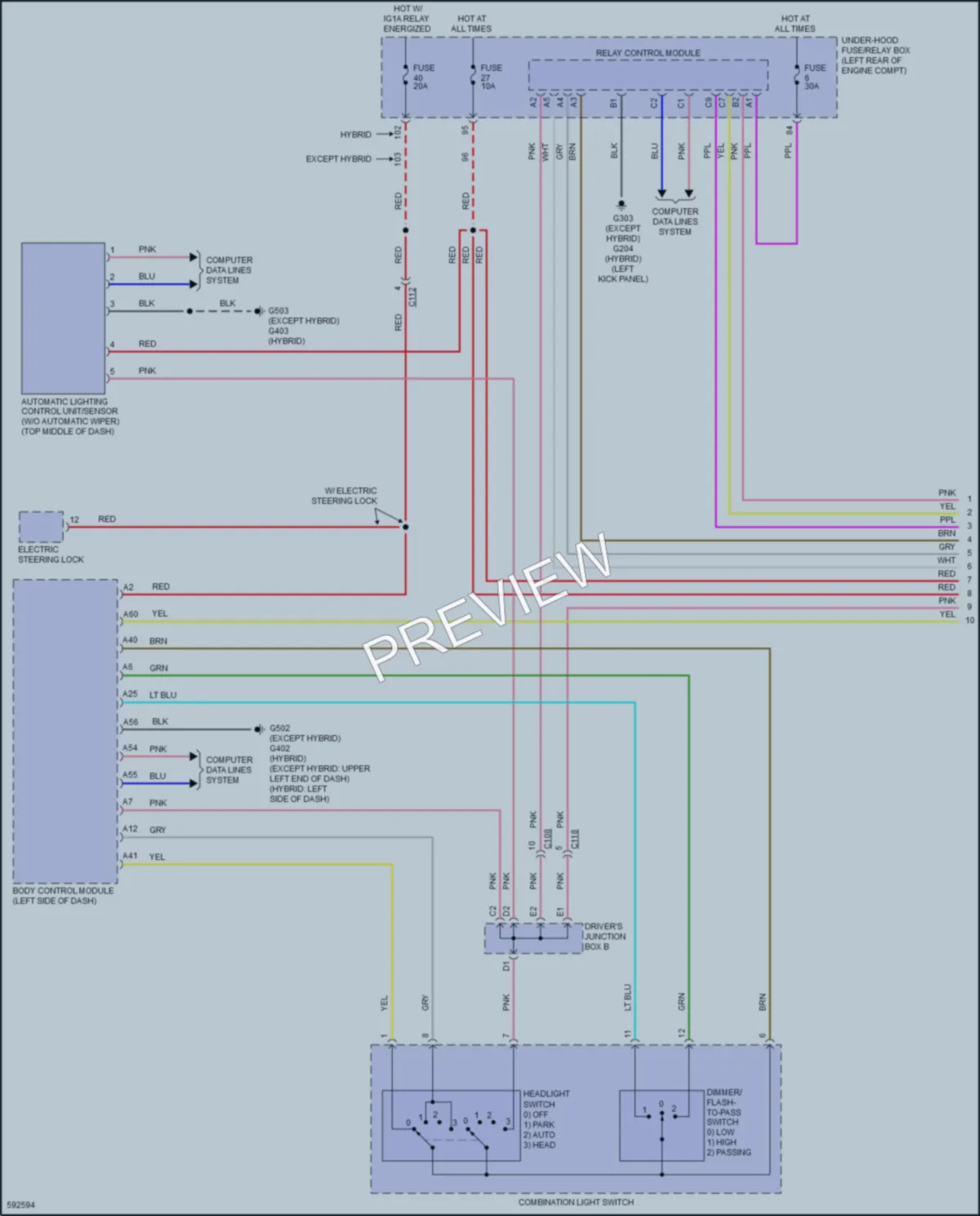 2018 Honda Accord Headlights wiring diagram preview
