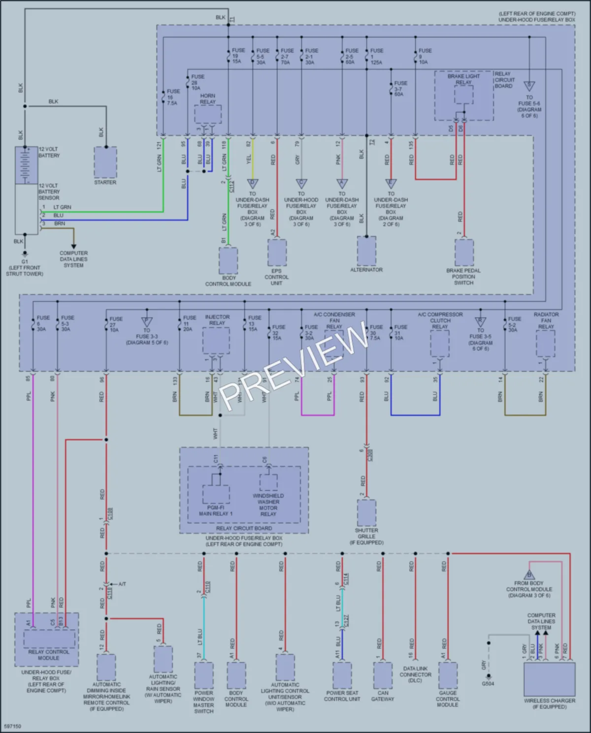 2018 Honda Accord Power Distribution wiring diagram preview