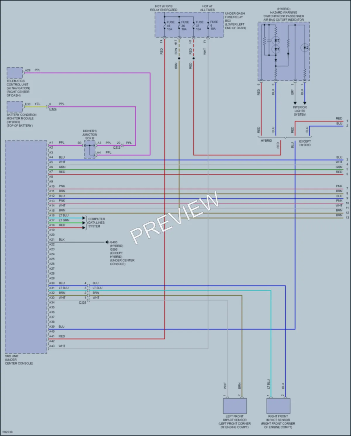 2018 Honda Accord Supplemental Restraints wiring diagram preview
