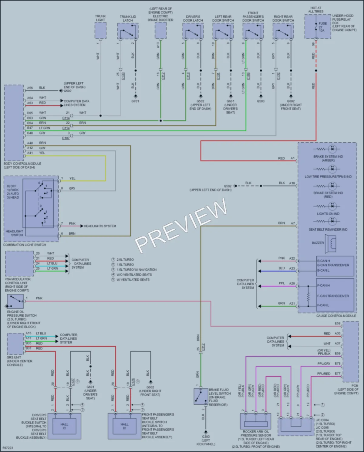 2018 Honda Accord Warning Systems wiring diagram preview