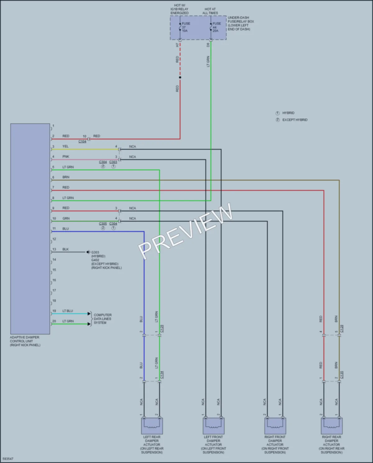 2018 Honda AccordHybrid Electronic Suspension wiring diagram preview