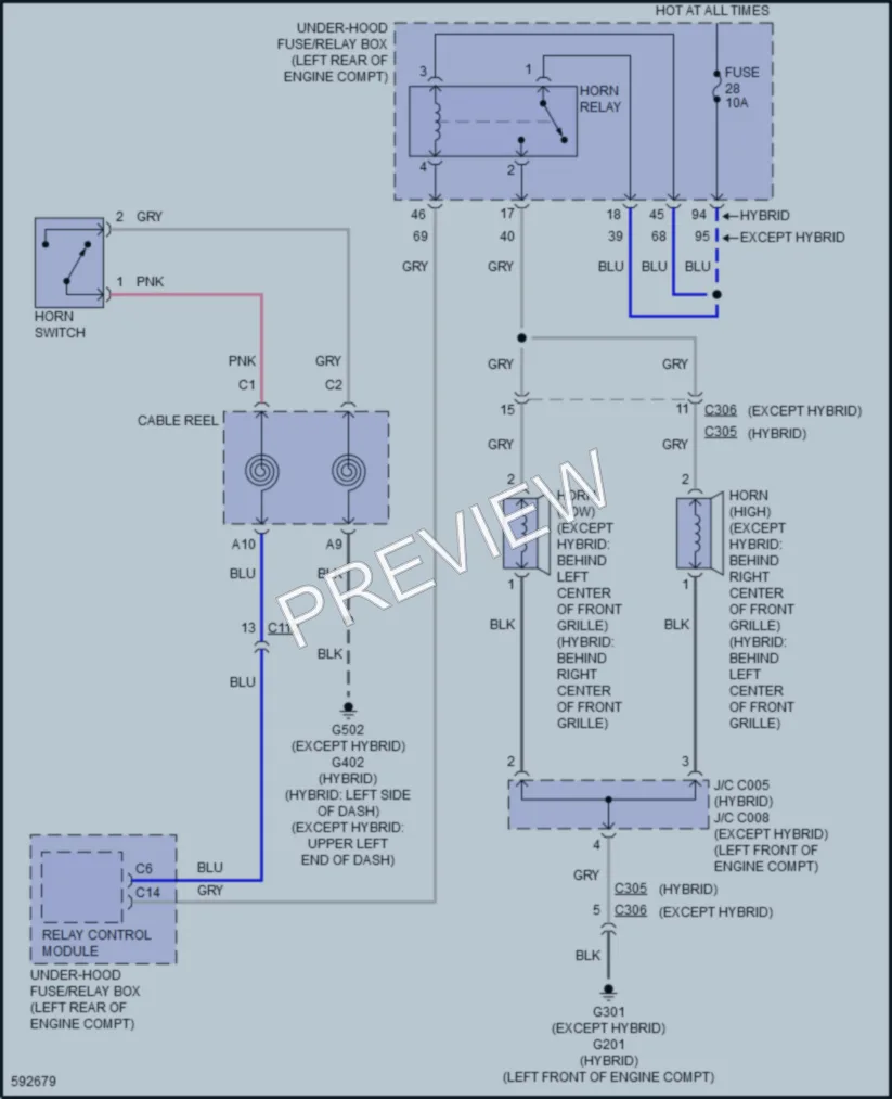 2018 Honda AccordHybrid Horn wiring diagram preview