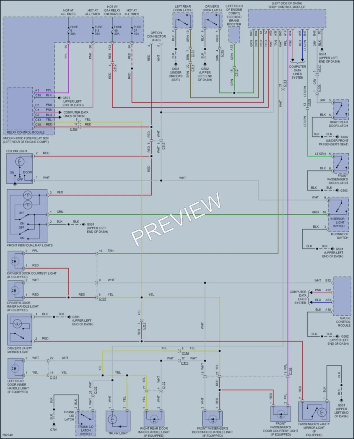 2018 Honda AccordHybrid Interior Lights wiring diagram preview