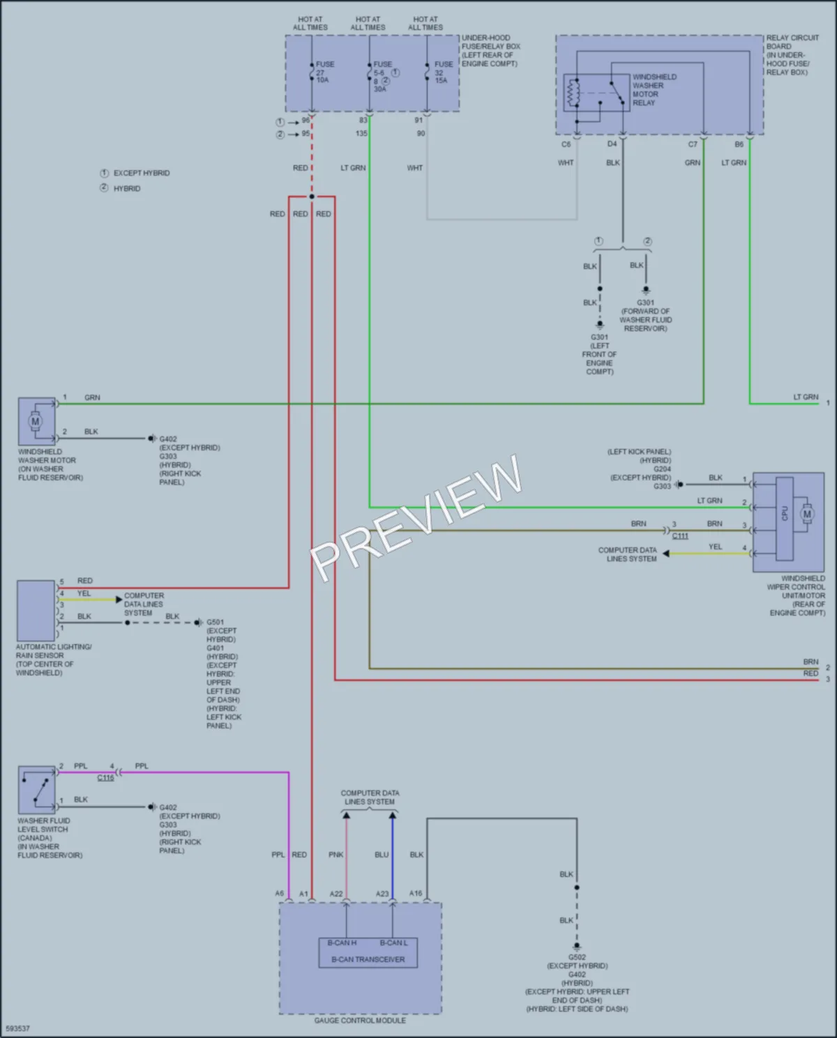 2018 Honda AccordHybrid Wiper Washer wiring diagram preview