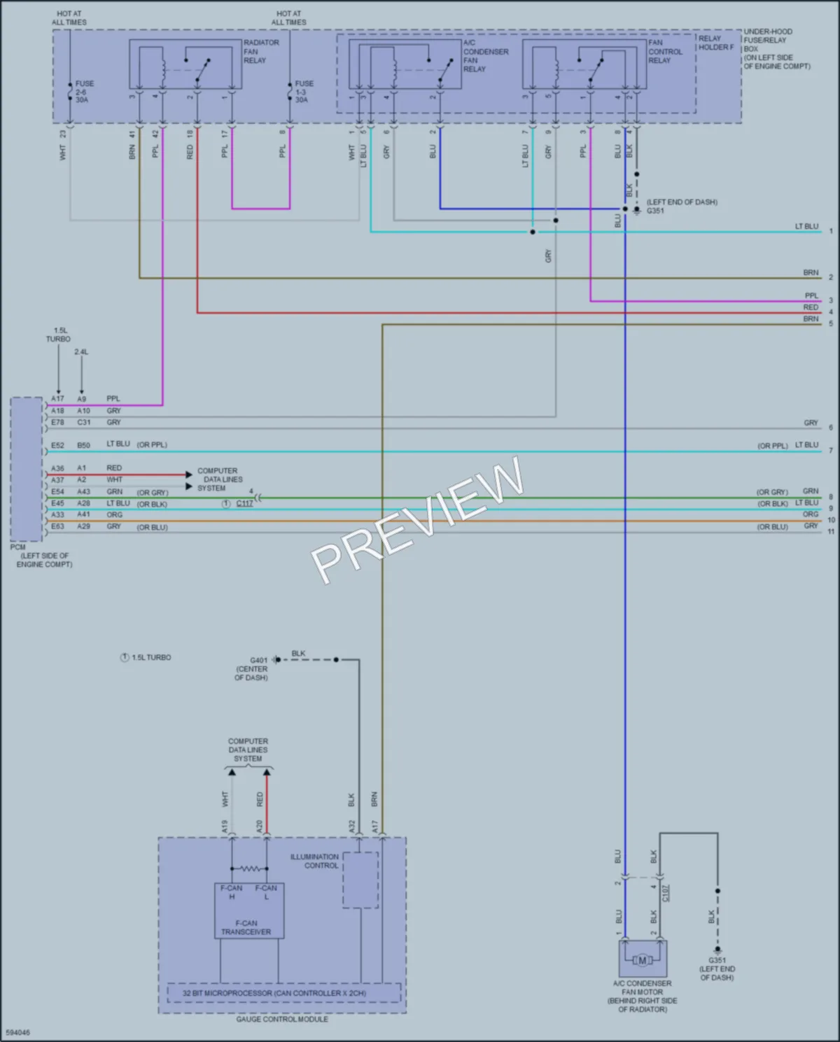 2018 Honda CRV Cooling Fan wiring diagram preview