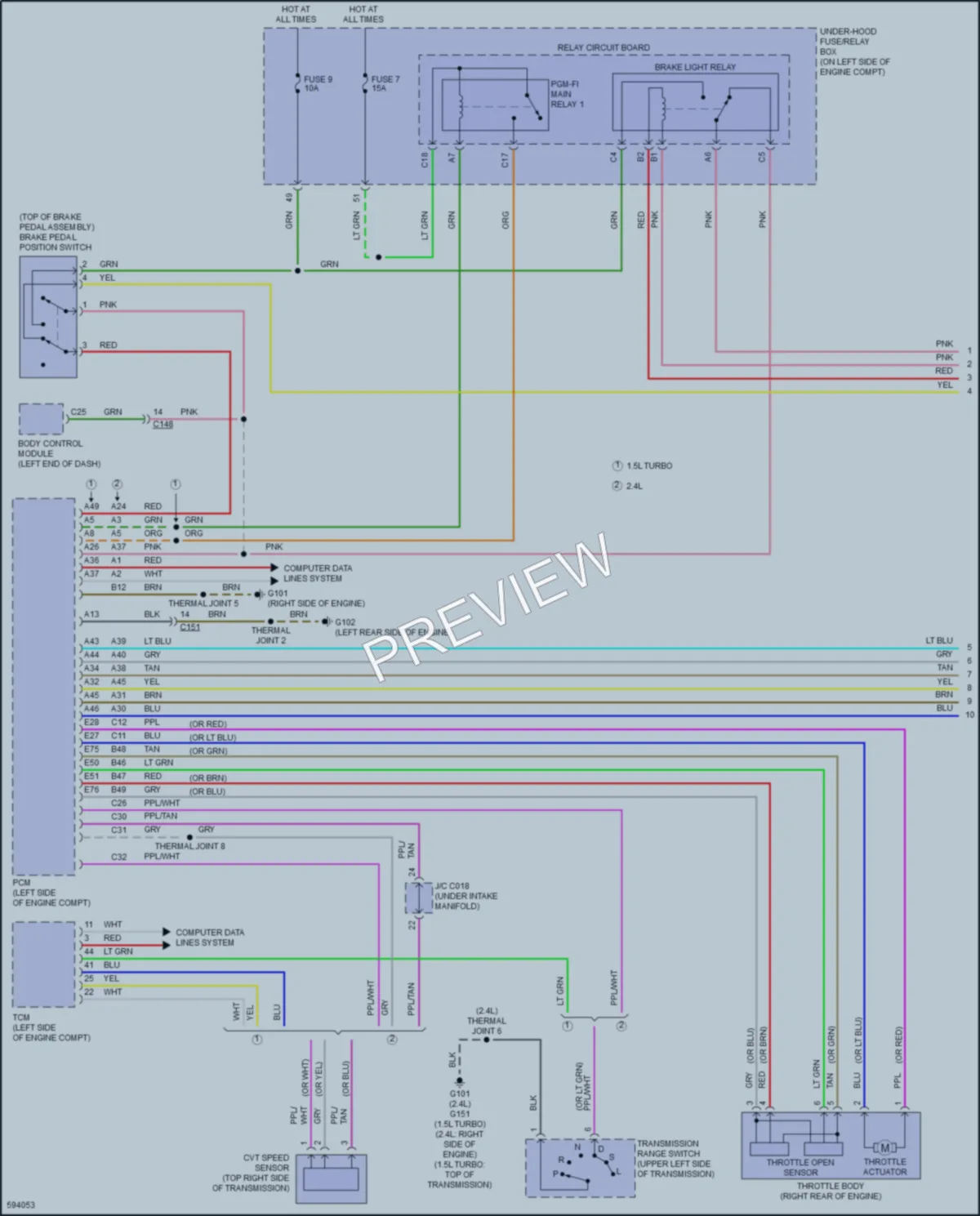 2018 Honda CRV Cruise Control wiring diagram preview