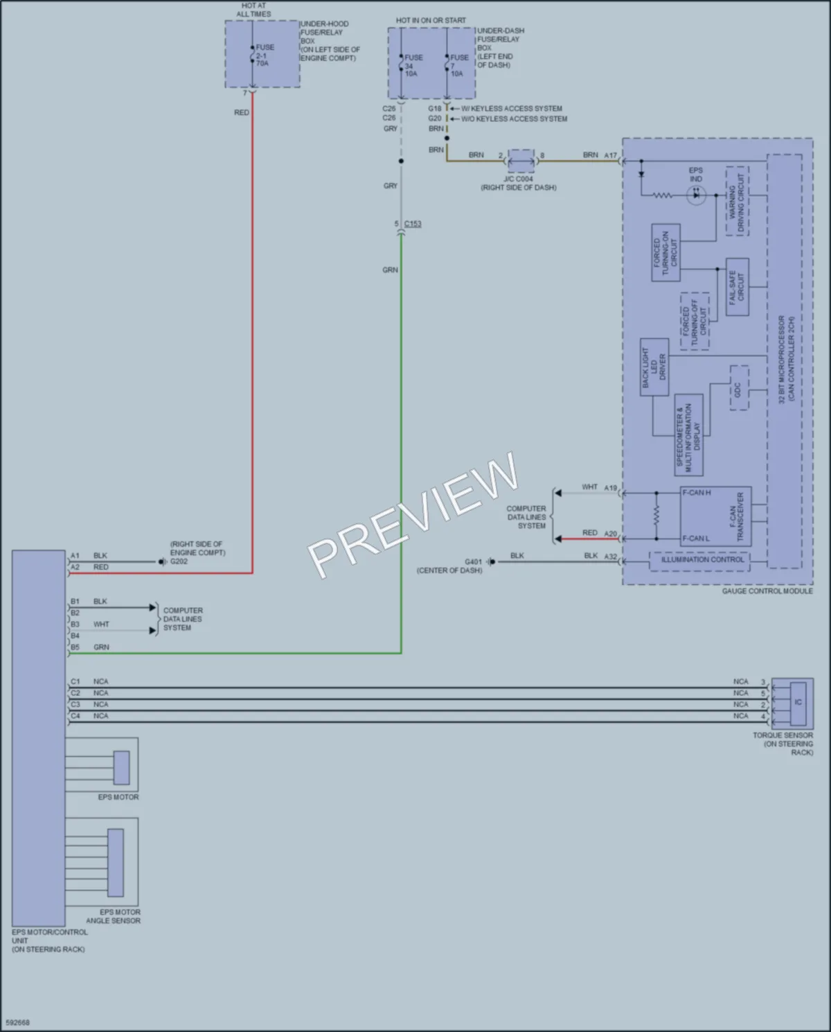 2018 Honda CRV Electronic Power Steering wiring diagram preview