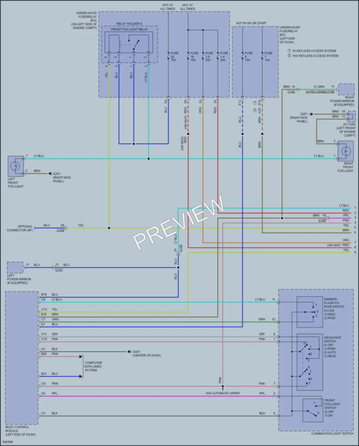 2018 Honda CRV Headlights wiring diagram preview