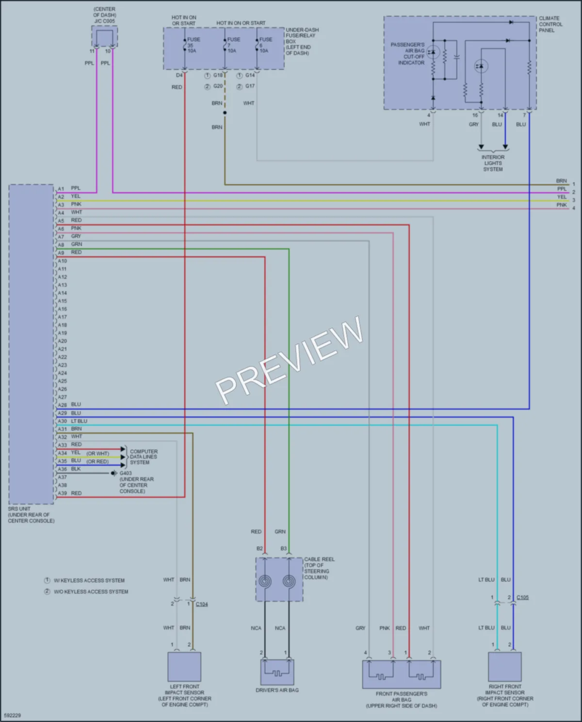2018 Honda CRV Supplemental Restraints wiring diagram preview