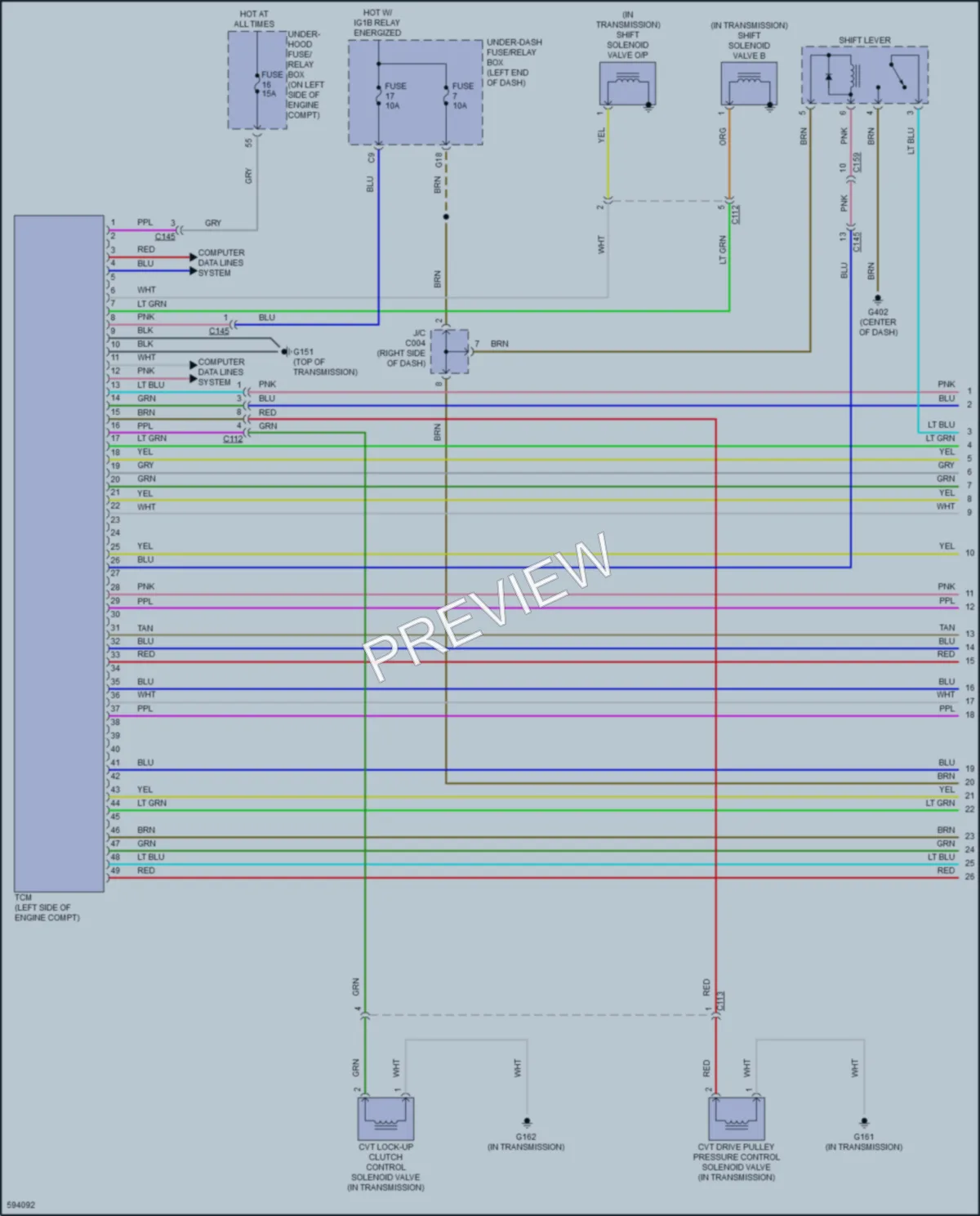 2018 Honda CRV Transmission wiring diagram preview