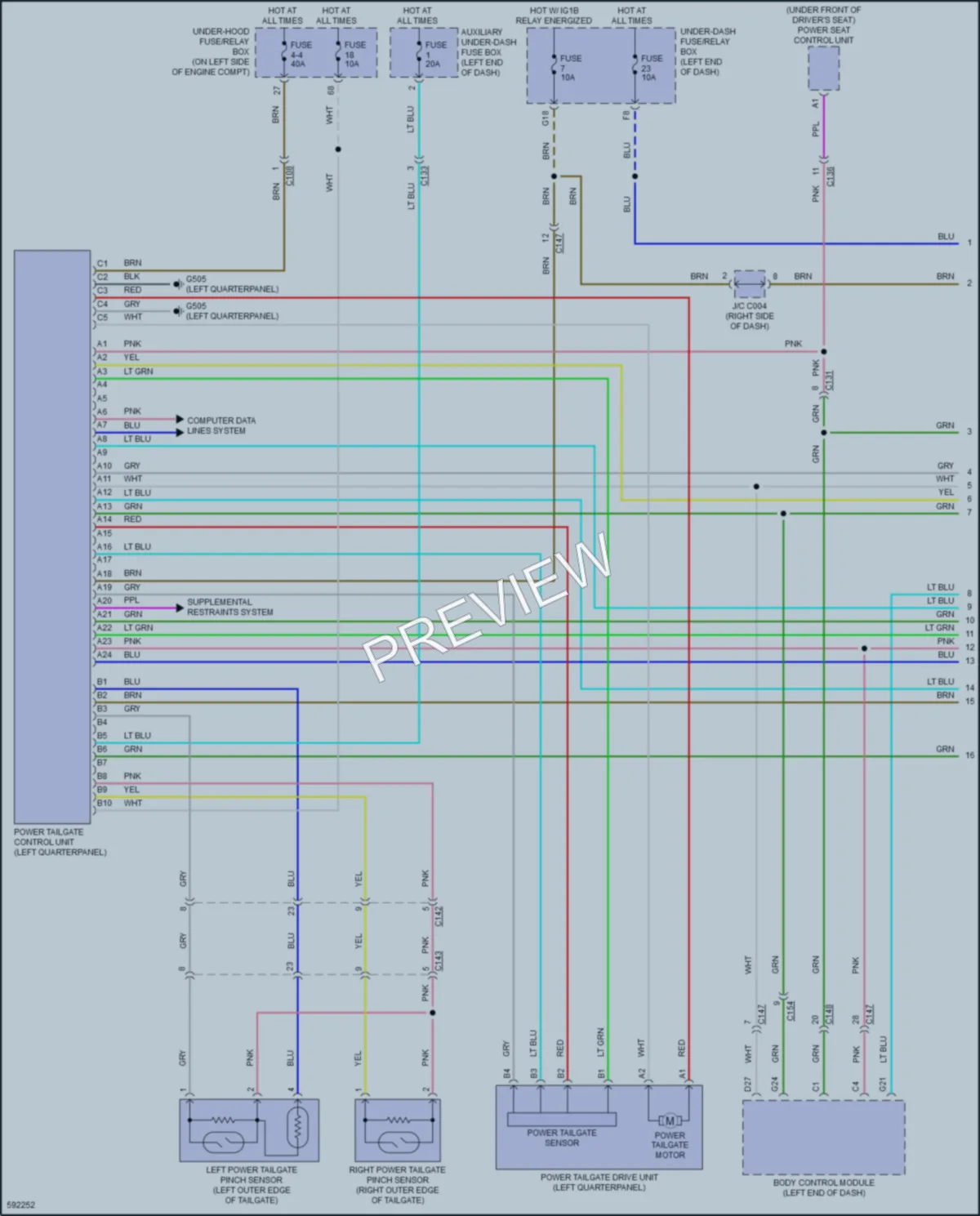 2018 Honda CRV Trunk Tailgate Fuel Door wiring diagram preview