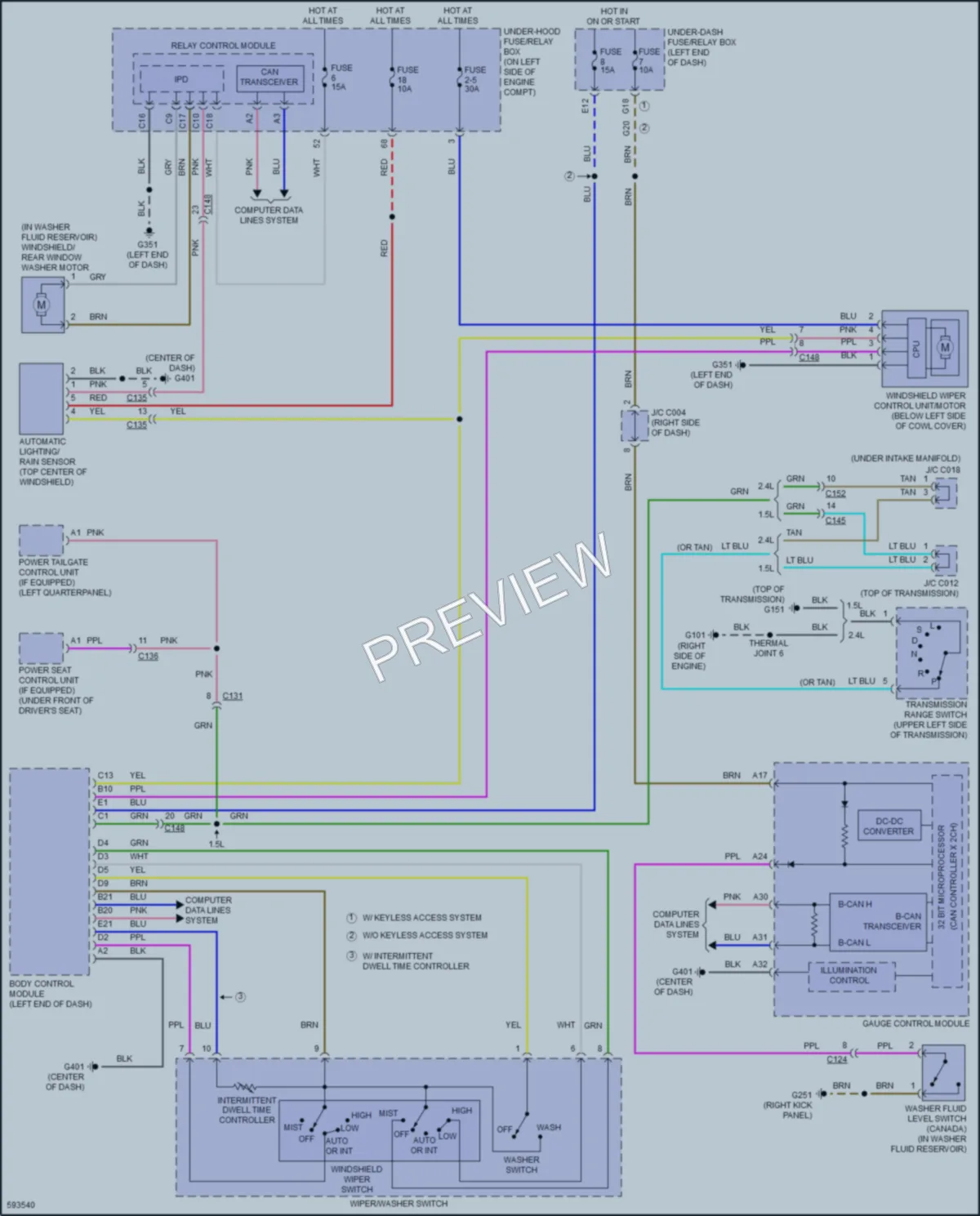 2018 Honda CRV Wiper Washer wiring diagram preview