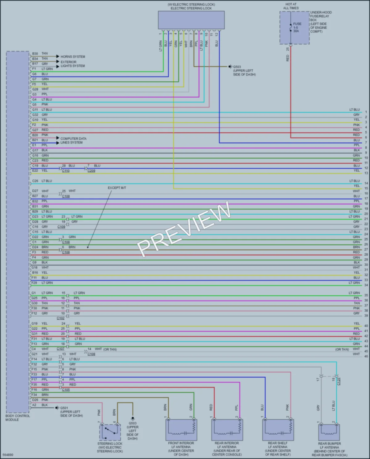 2018 Honda Civic Anti Theft wiring diagram preview