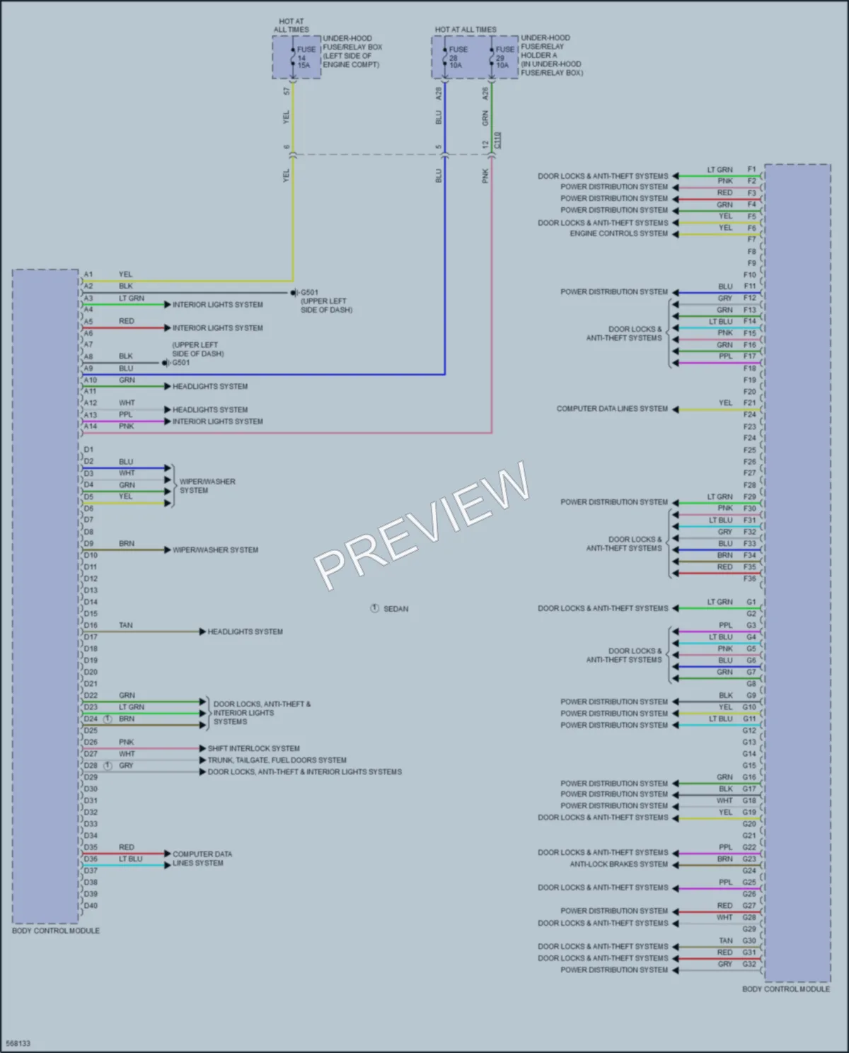 2018 Honda Civic Body Control Modules wiring diagram preview