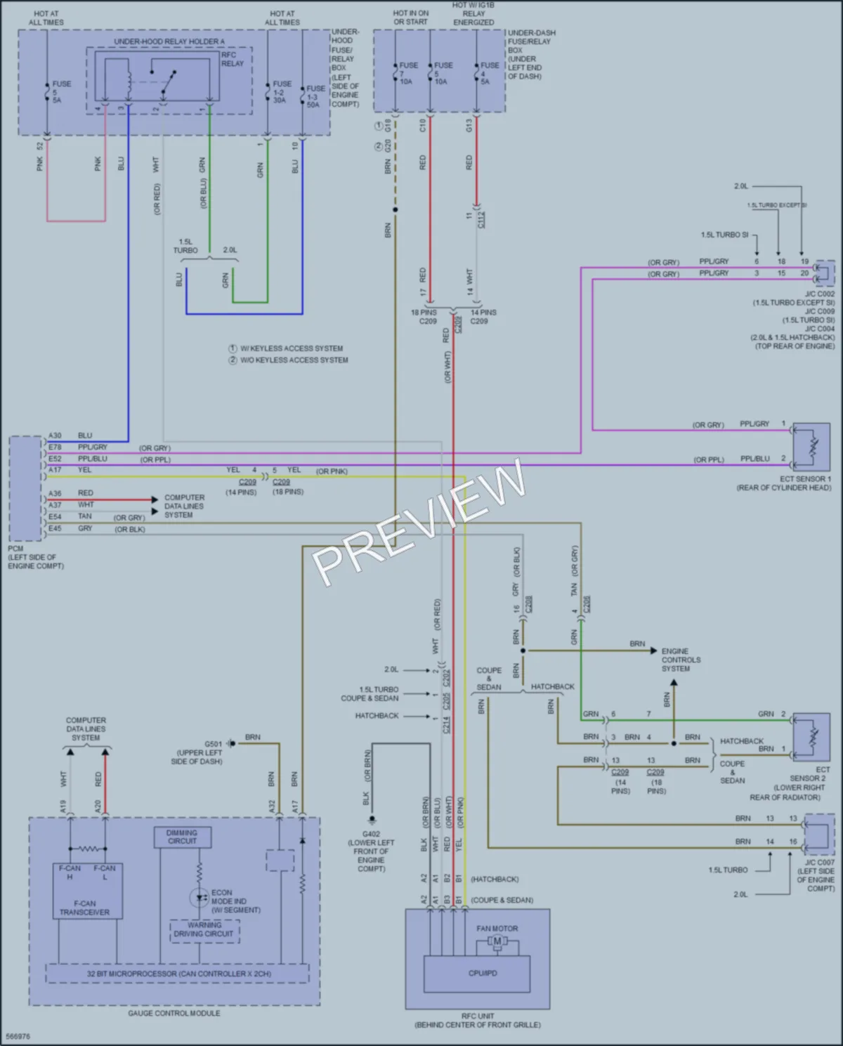 2018 Honda Civic Cooling Fan wiring diagram preview