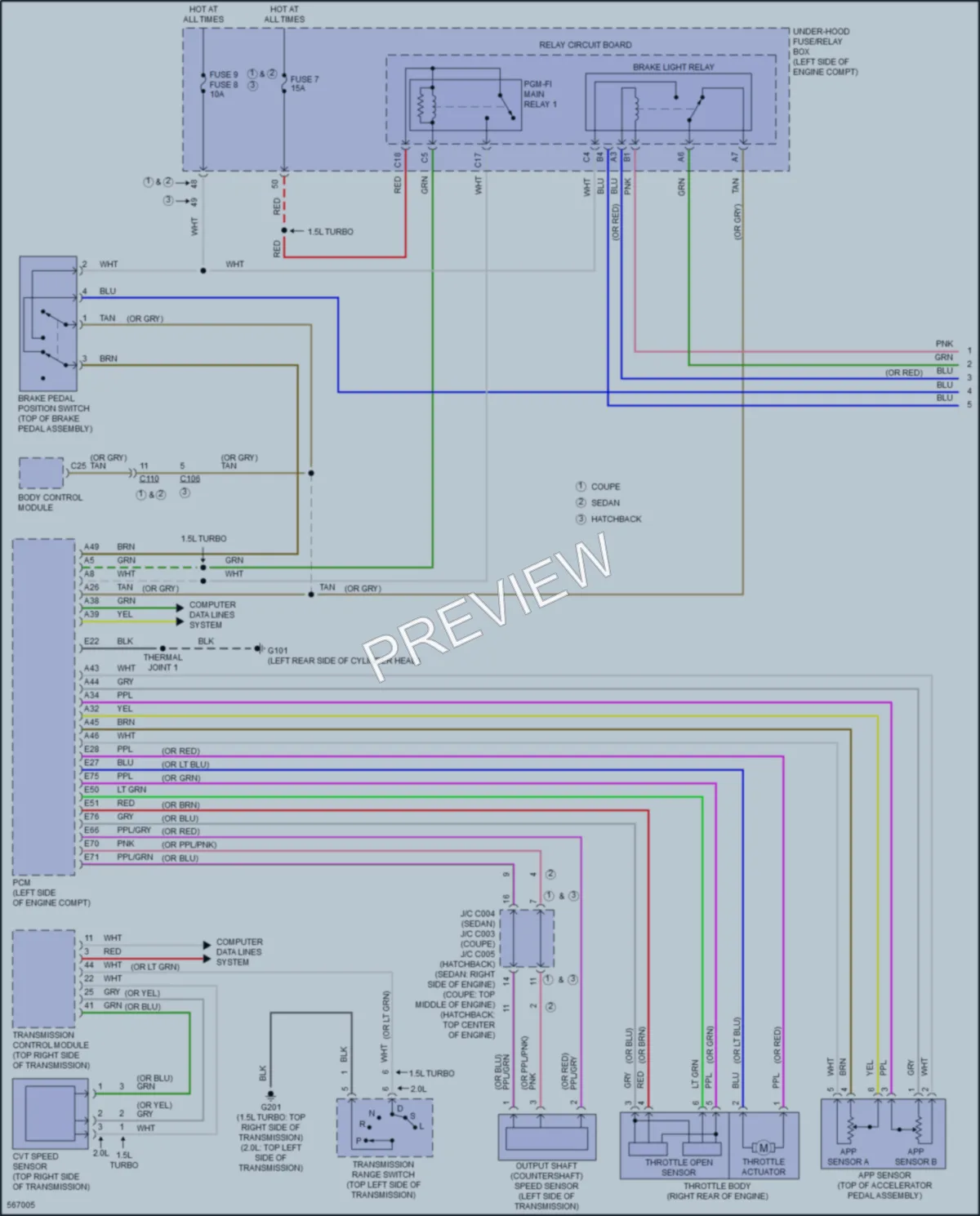 2018 Honda Civic Cruise Control wiring diagram preview