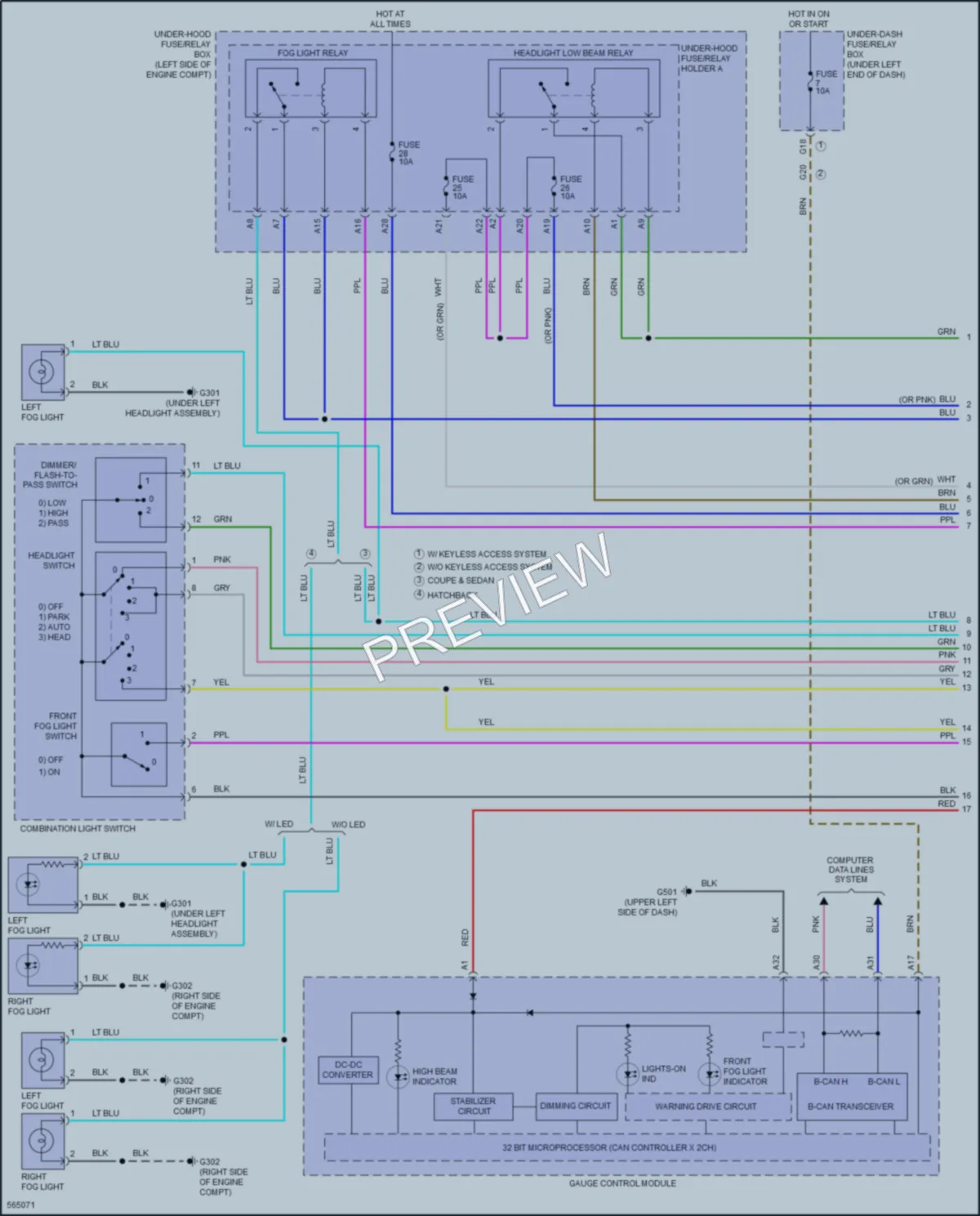 2018 Honda Civic Headlights wiring diagram preview