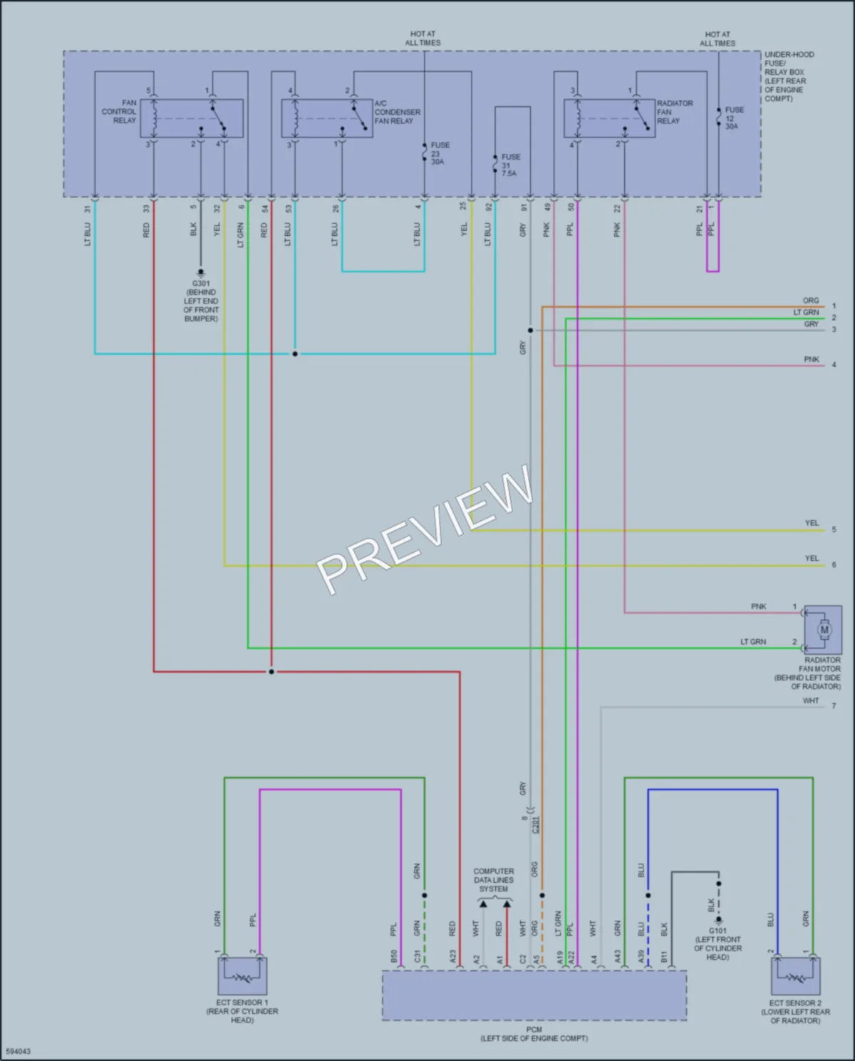 2018 Honda Fit Cooling Fan wiring diagram preview