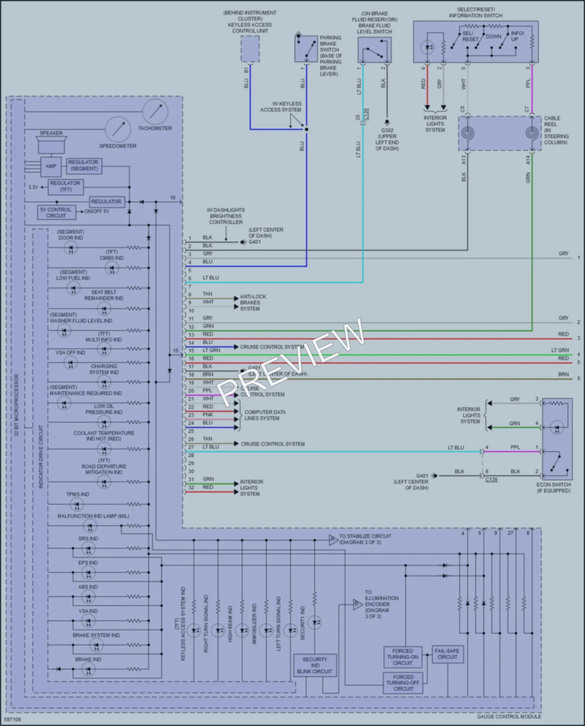 2018 Honda Fit Instrument Cluster wiring diagram preview