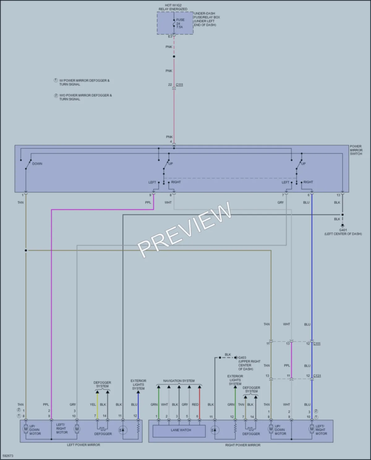 2018 Honda Fit Power Mirrors wiring diagram preview