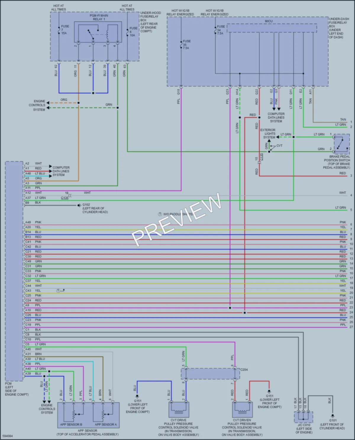 2018 Honda Fit Transmission wiring diagram preview