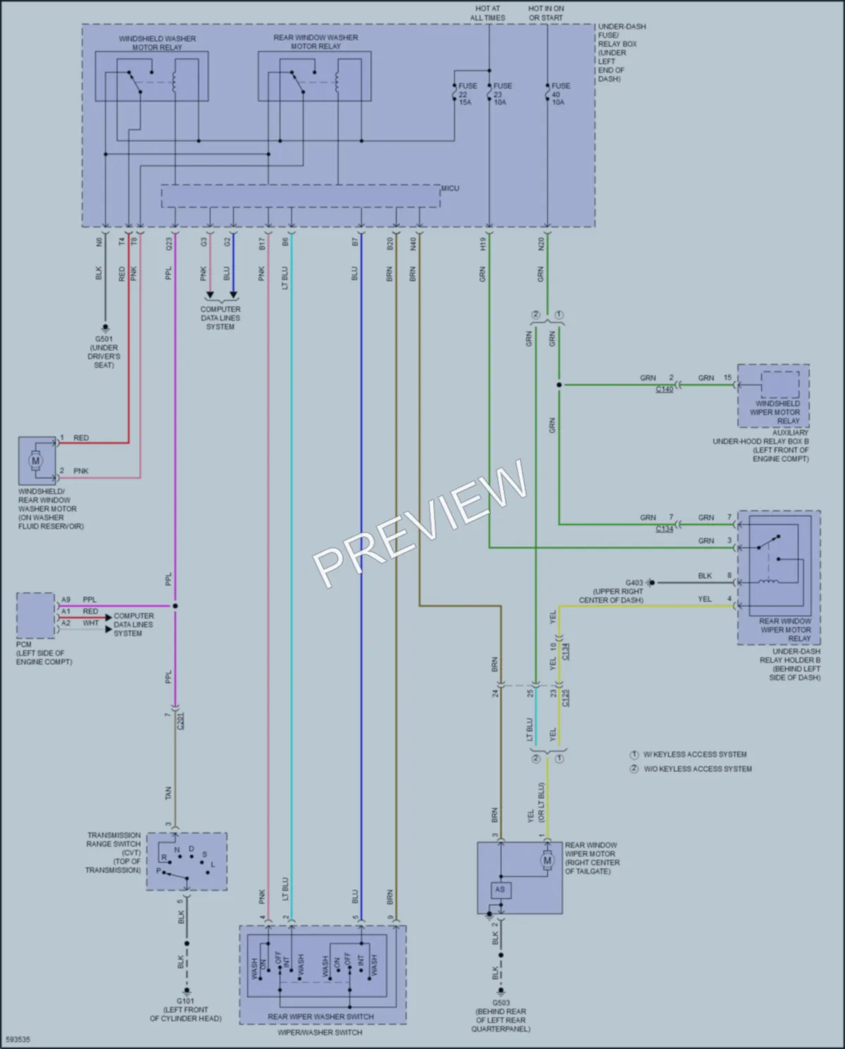 2018 Honda Fit Wiper Washer wiring diagram preview
