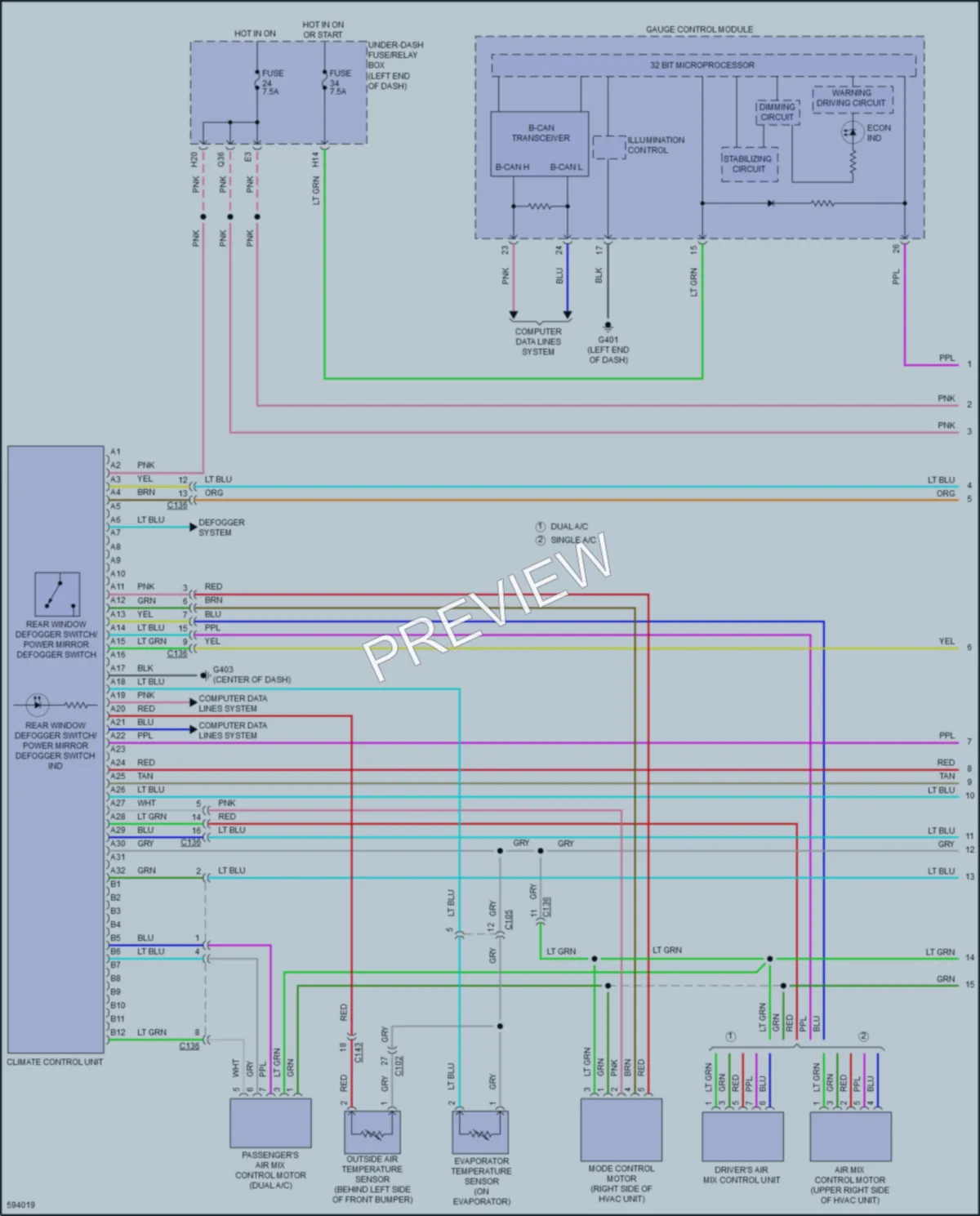 2018 Honda HRV Air Conditioning wiring diagram preview
