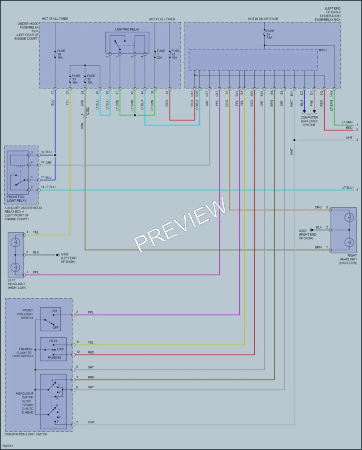 2018 Honda HRV Headlights wiring diagram preview