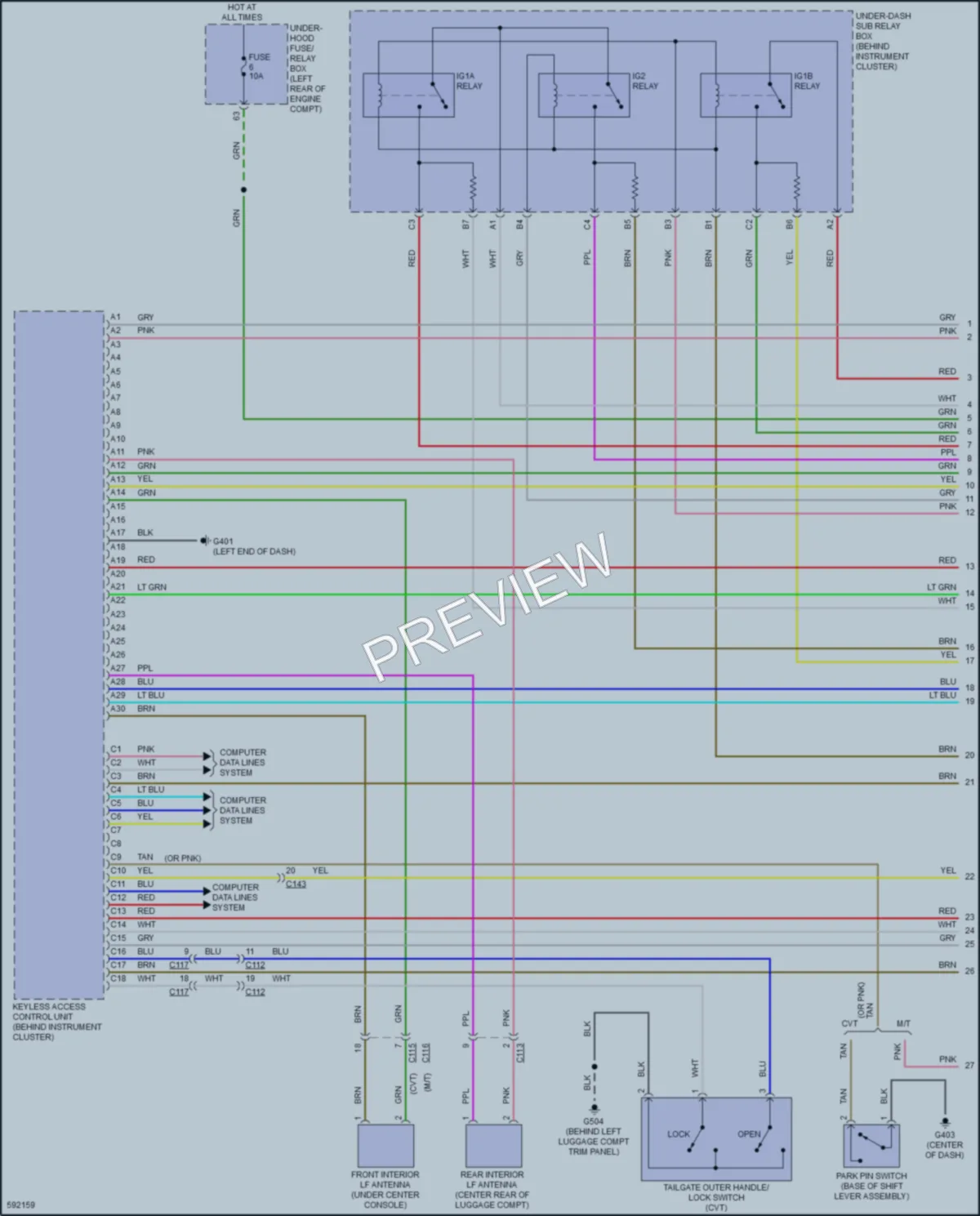 2018 Honda HRV Power Door Locks wiring diagram preview