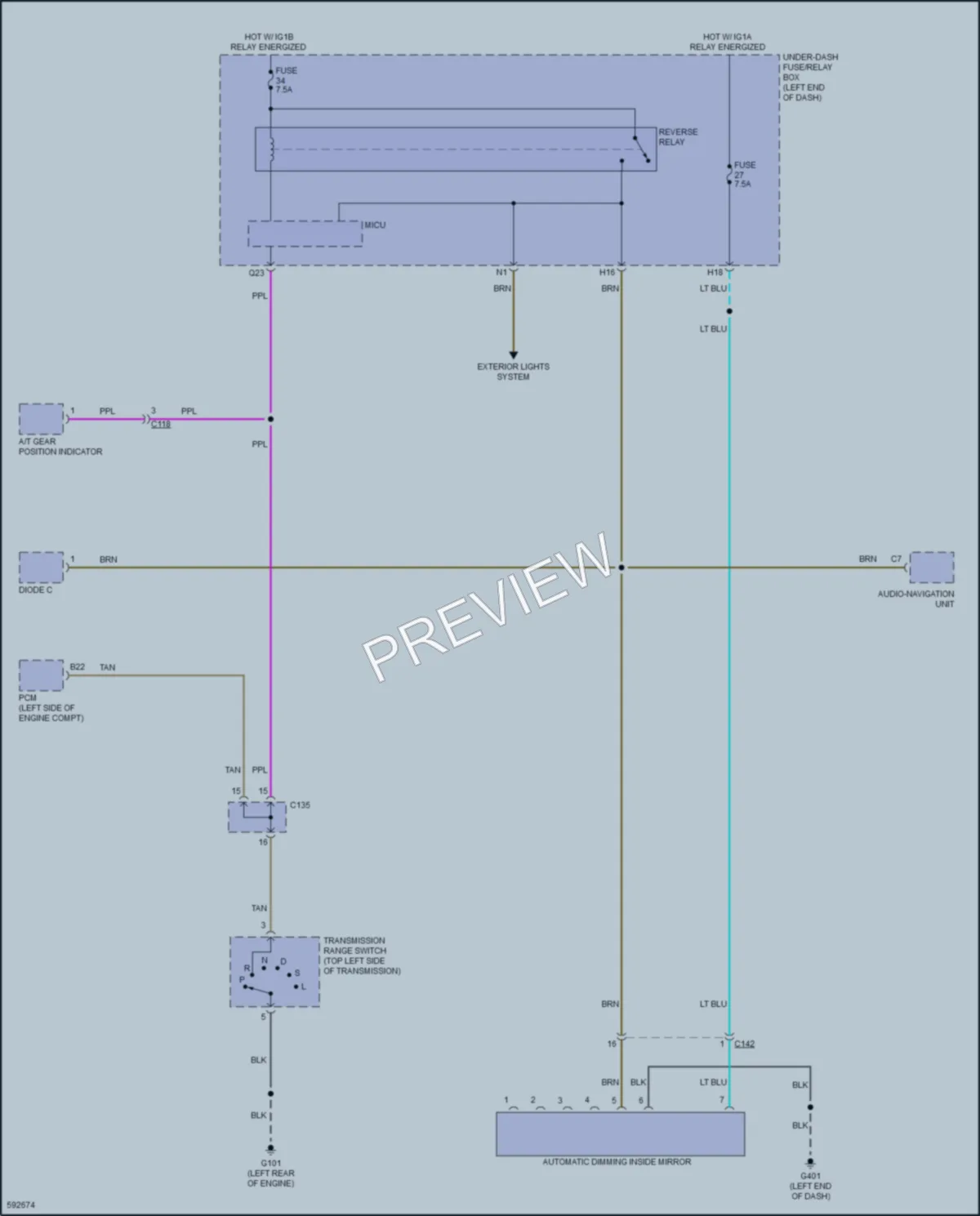 2018 Honda HRV Power Mirrors wiring diagram preview