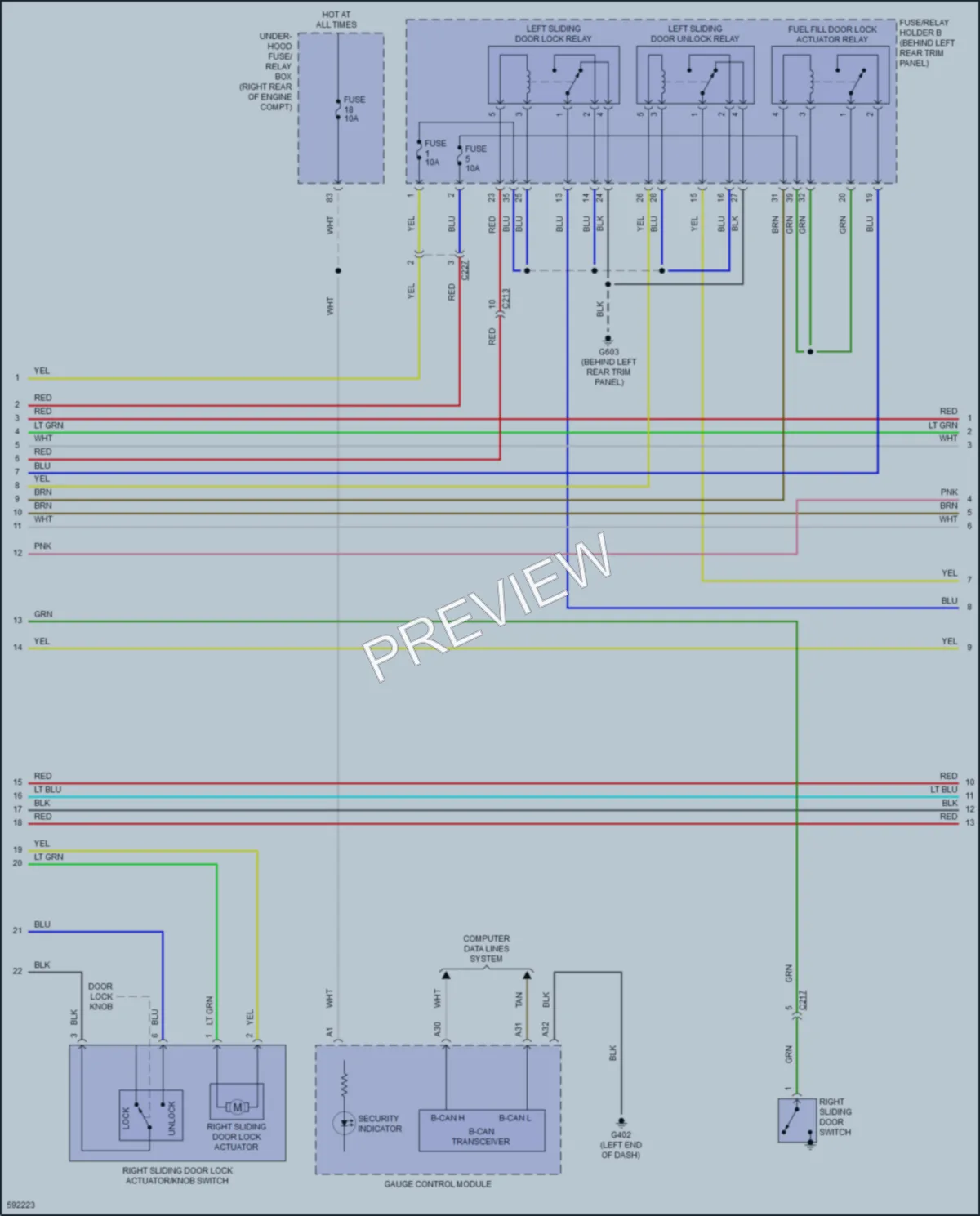2018 Honda Odyssey Anti Theft wiring diagram preview