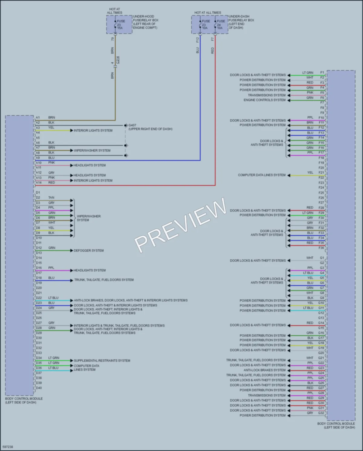 2018 Honda Odyssey Body Control Modules wiring diagram preview