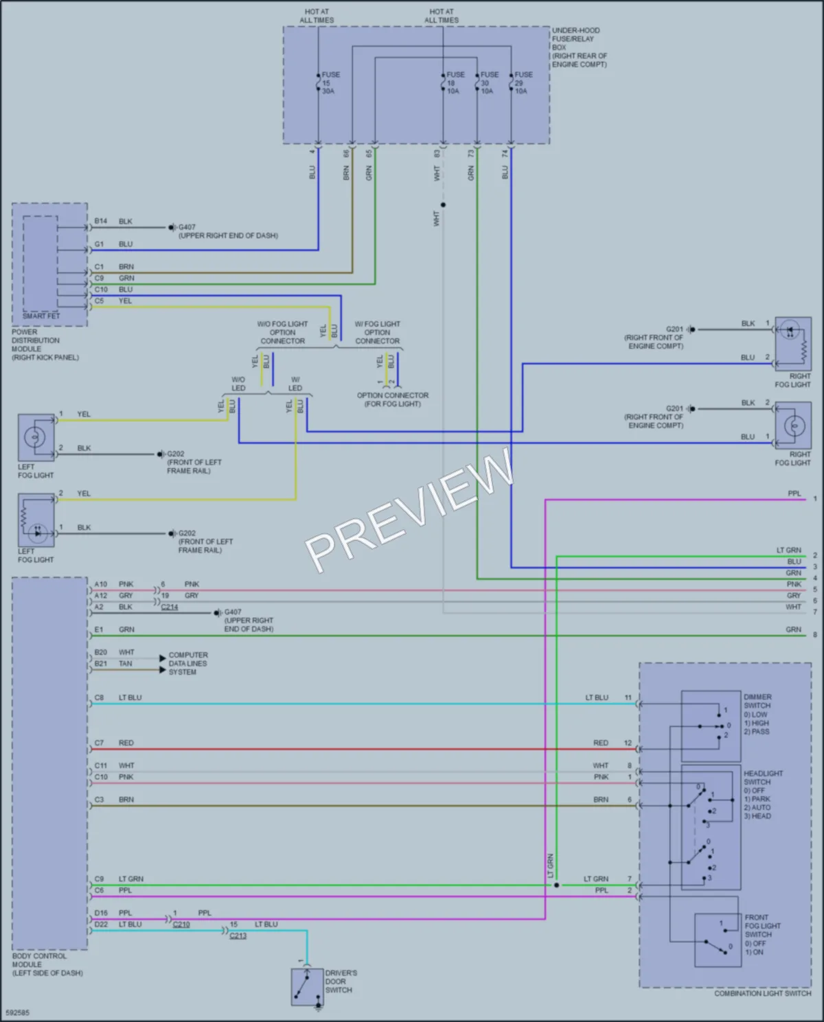 2018 Honda Odyssey Headlights wiring diagram preview