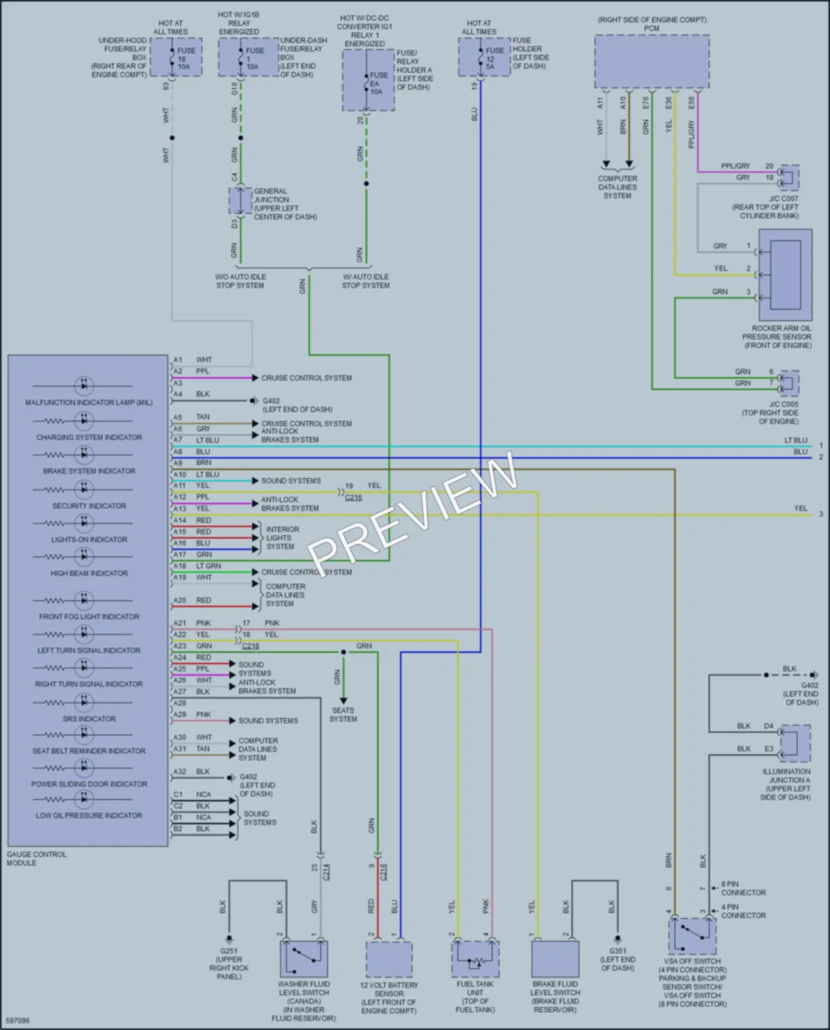 2018 Honda Odyssey Instrument Cluster wiring diagram preview