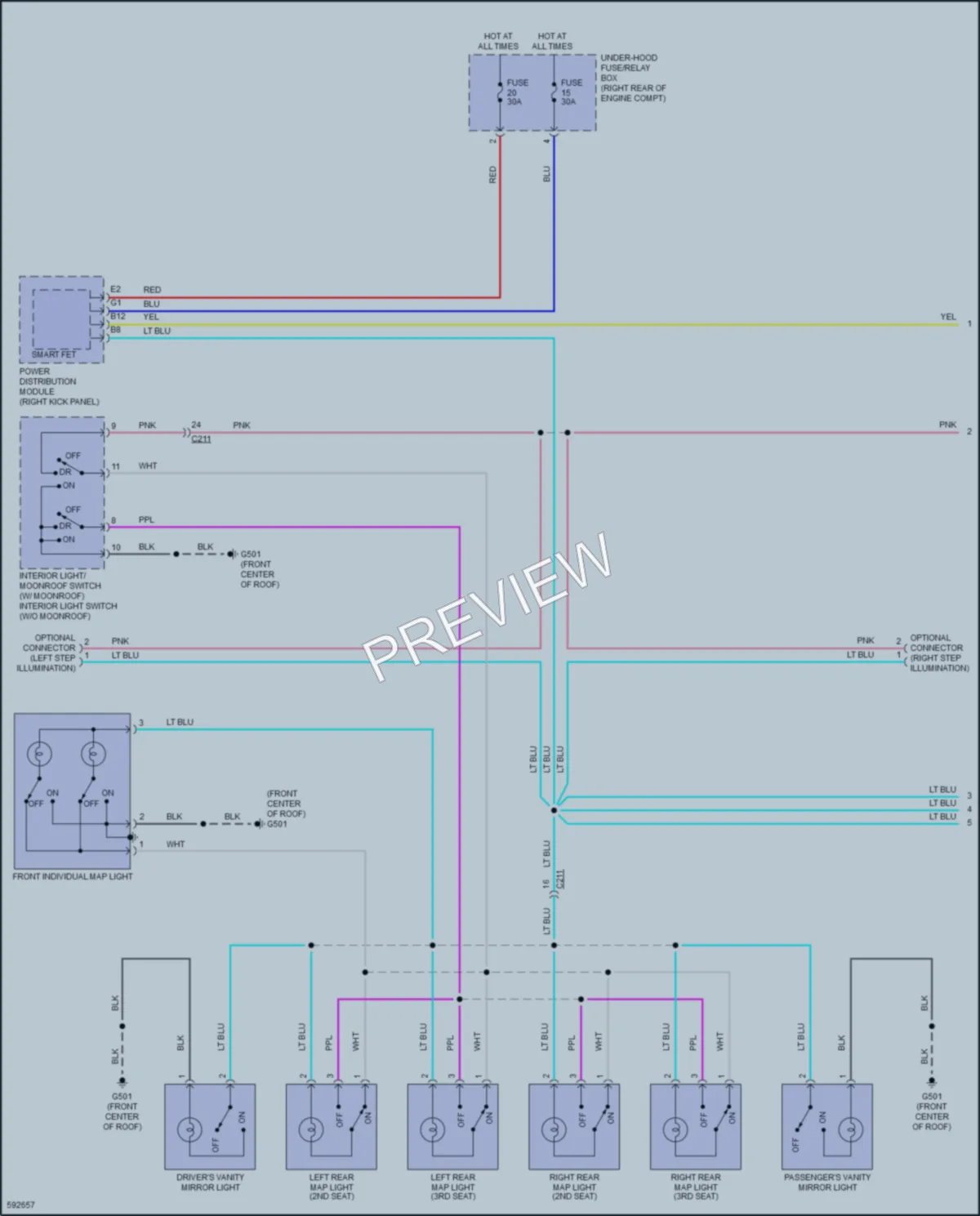 2018 Honda Odyssey Interior Lights wiring diagram preview
