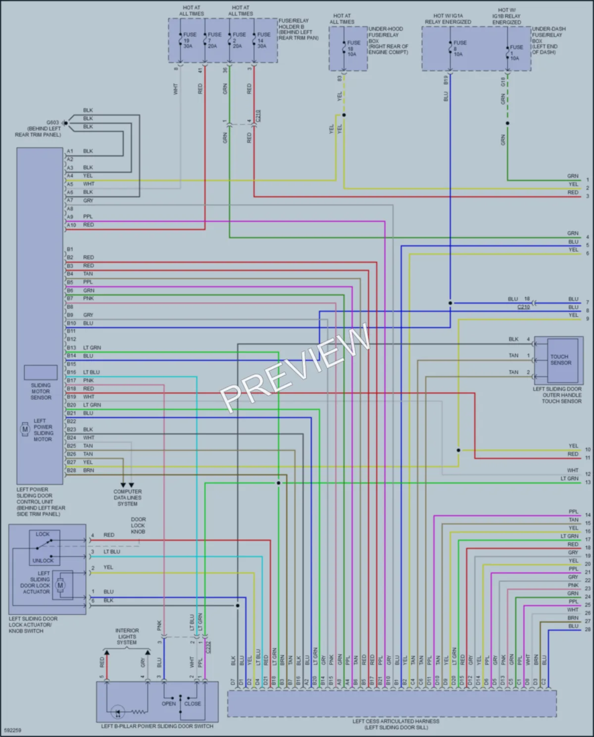 2018 Honda Odyssey Trunk Tailgate Fuel Door wiring diagram preview