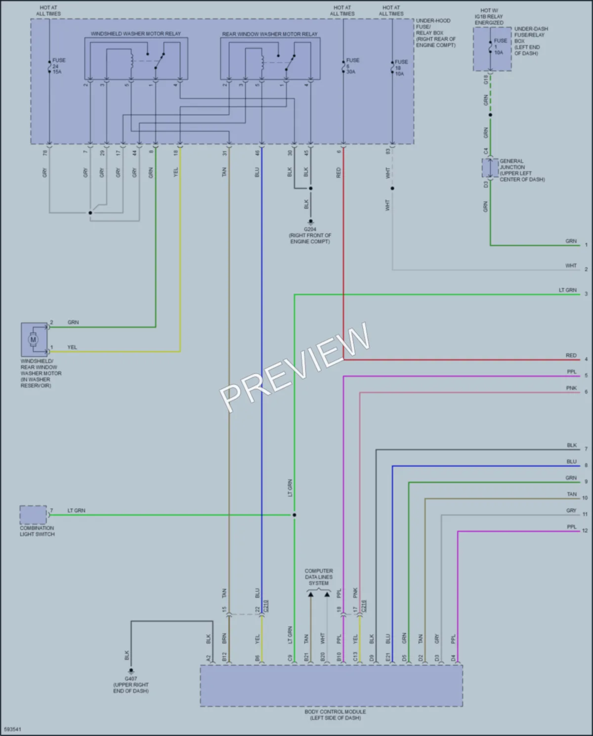2018 Honda Odyssey Wiper Washer wiring diagram preview