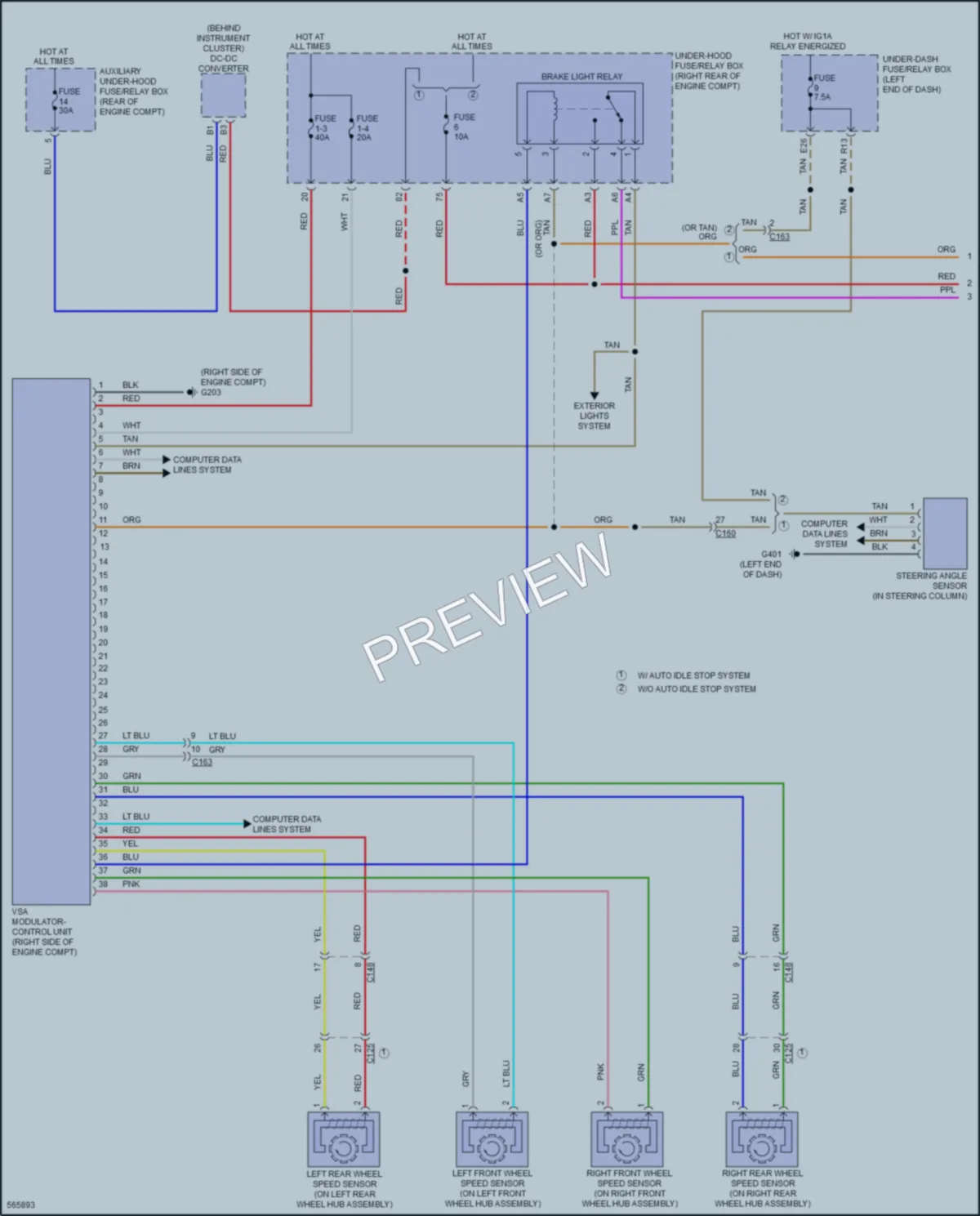 2018 Honda Pilot Anti Lock Brakes wiring diagram preview
