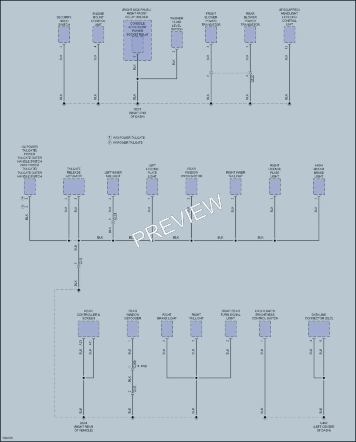 2018 Honda Pilot Ground Distribution wiring diagram preview