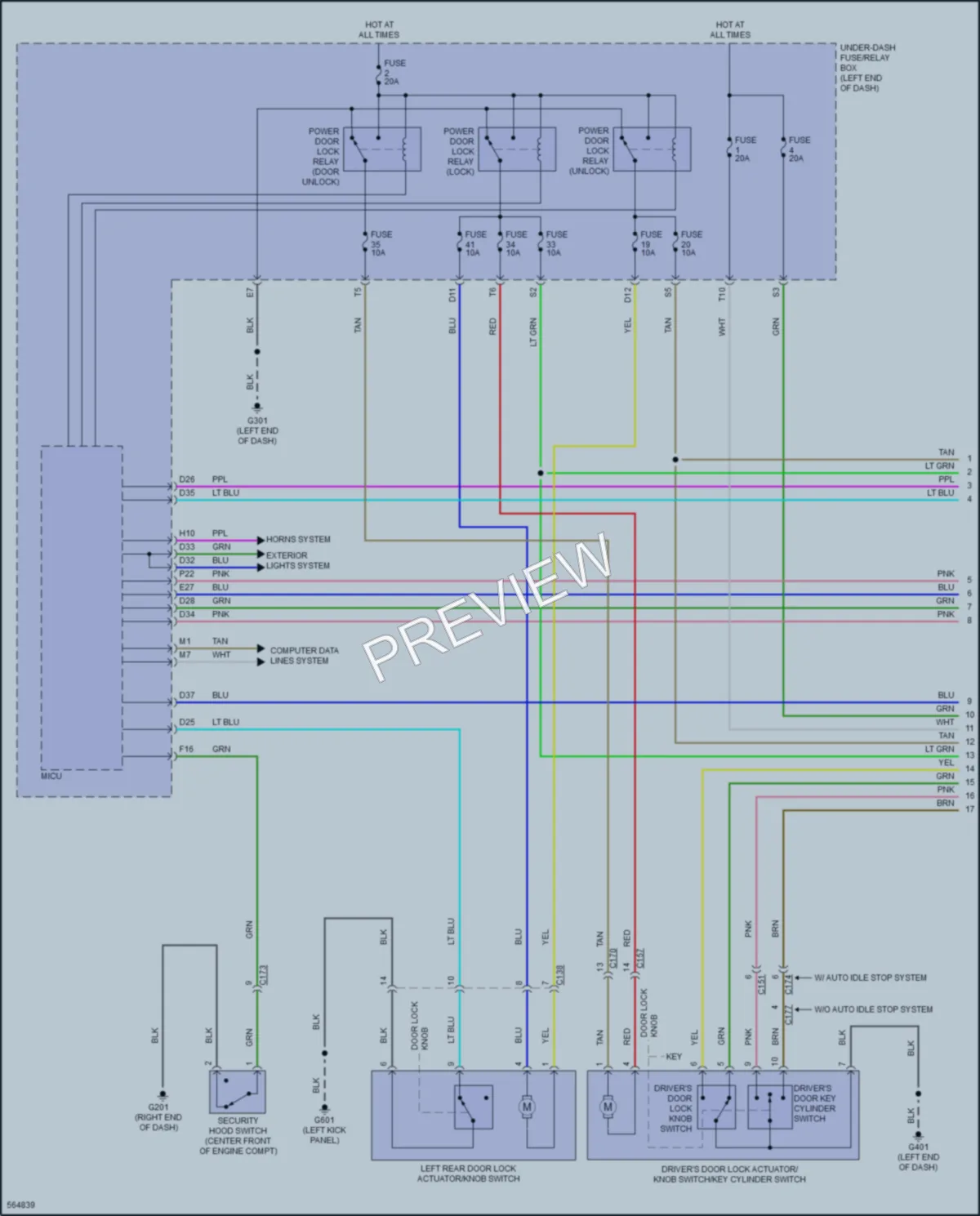 2018 Honda Pilot Power Door Locks wiring diagram preview