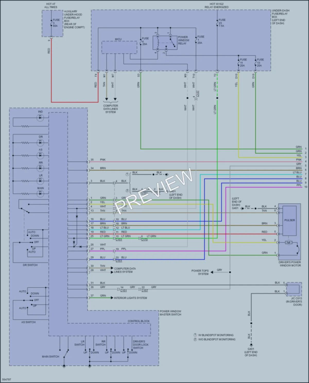 2018 Honda Pilot Power Windows wiring diagram preview