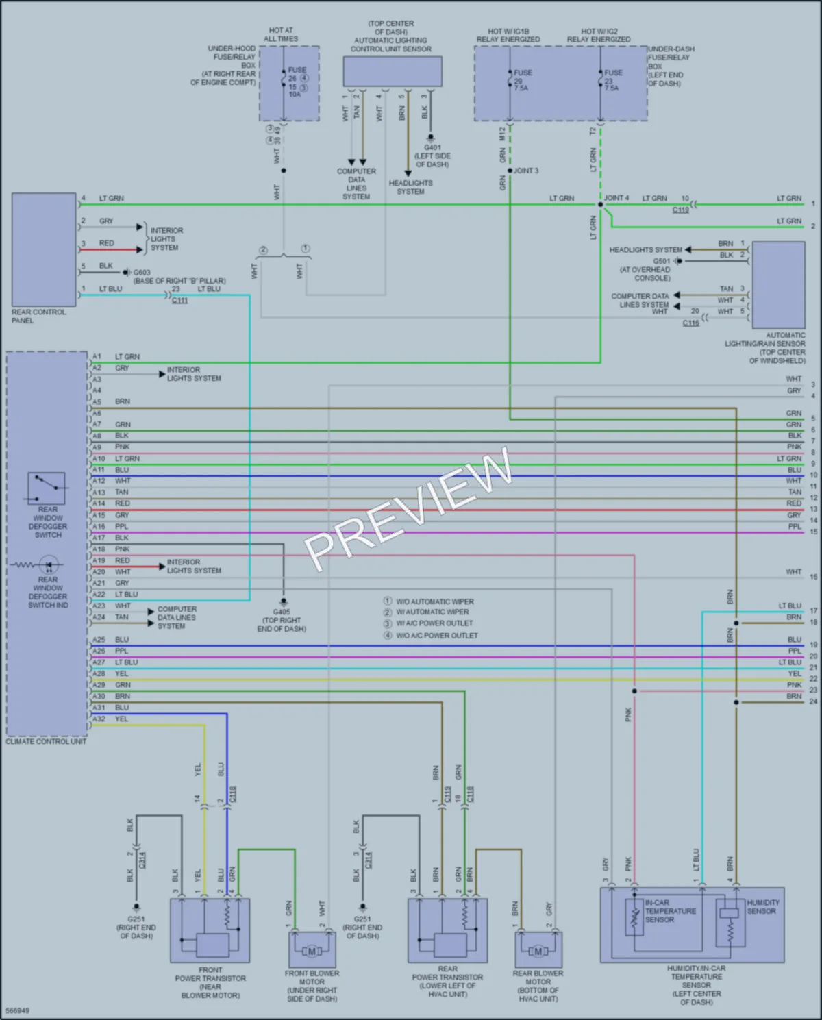 2018 Honda Ridgeline Air Conditioning wiring diagram preview