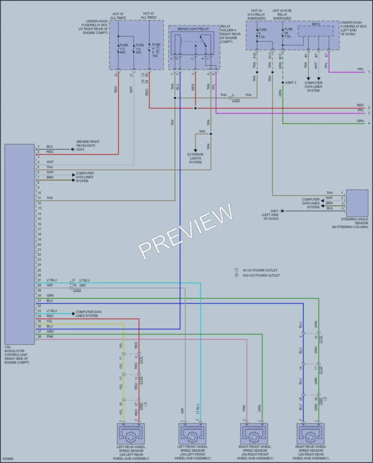 2018 Honda Ridgeline Anti Lock Brakes wiring diagram preview