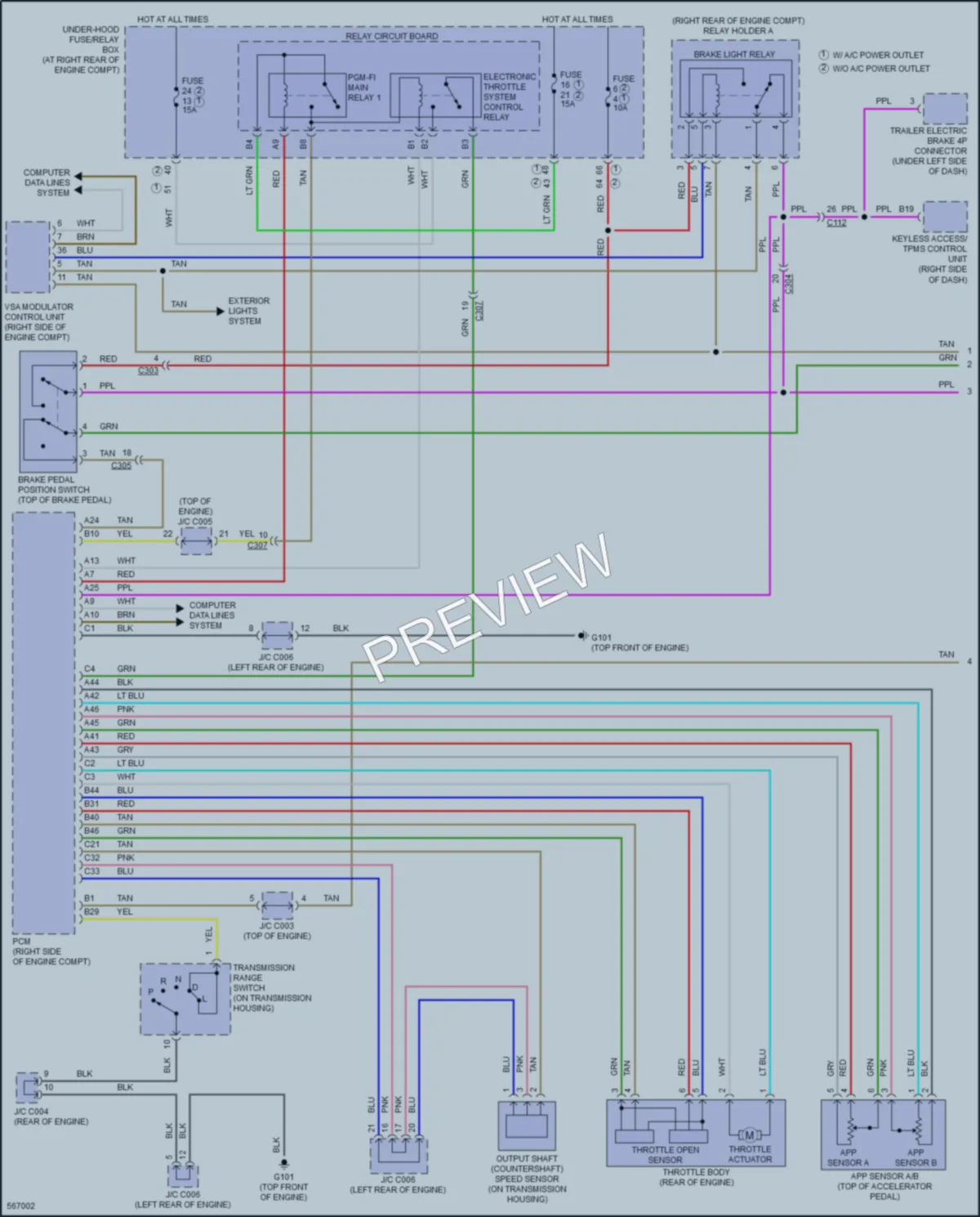 2018 Honda Ridgeline Cruise Control wiring diagram preview
