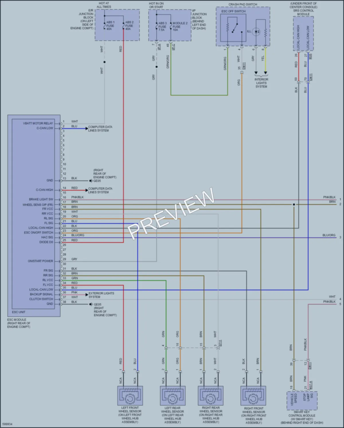 2018 Hyundai Accent Anti Lock Brakes wiring diagram preview