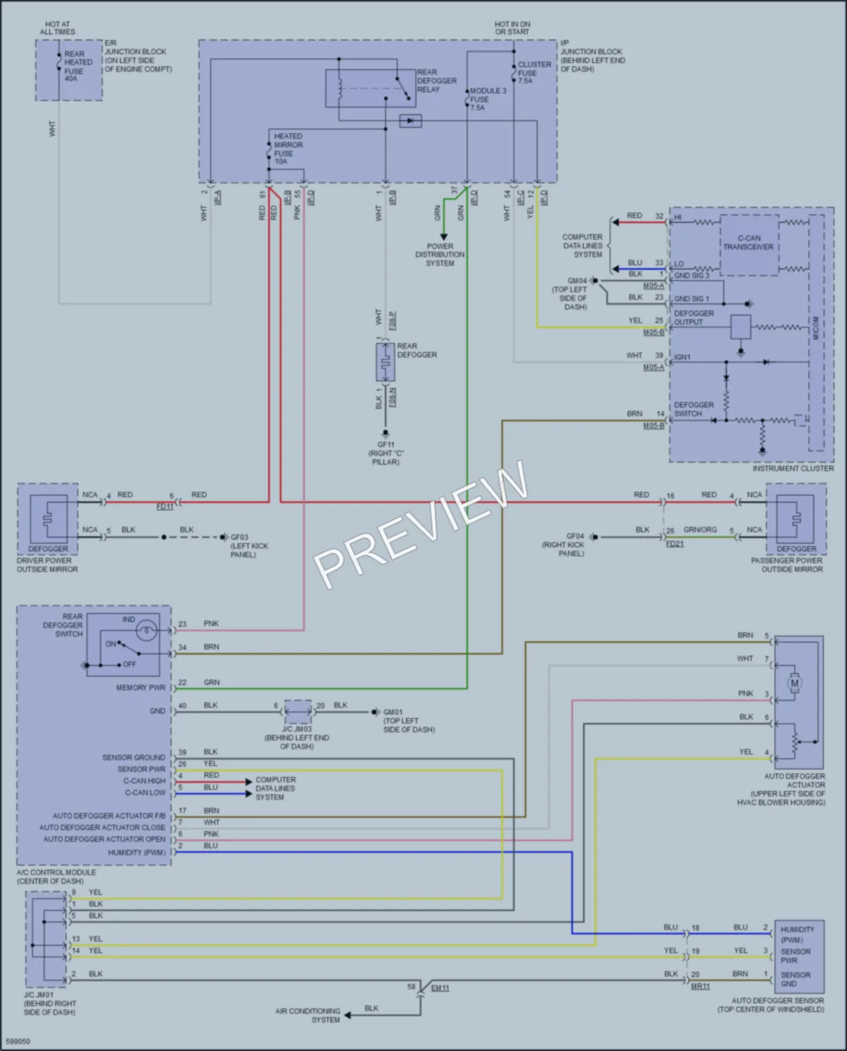 2018 Hyundai Accent Defoggers wiring diagram preview
